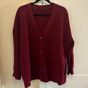 Jenni Kayne, Cashmere Cocoon Cardigan, Burgundy, Size M